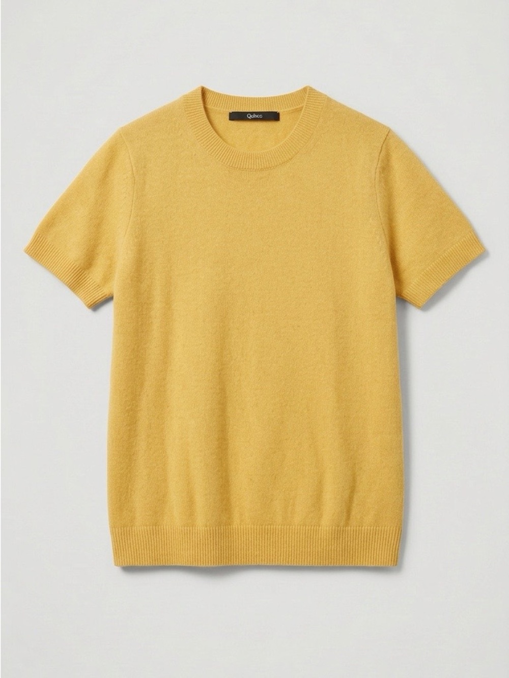 Quince Women’s Short-Sleeve Crewneck Sweater - Yellow Size Small
